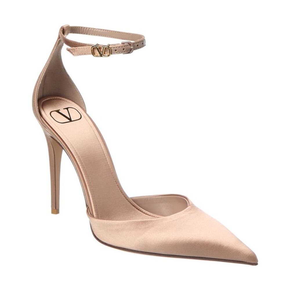 Valentino Vlogo 100 Satin Pump, Beige